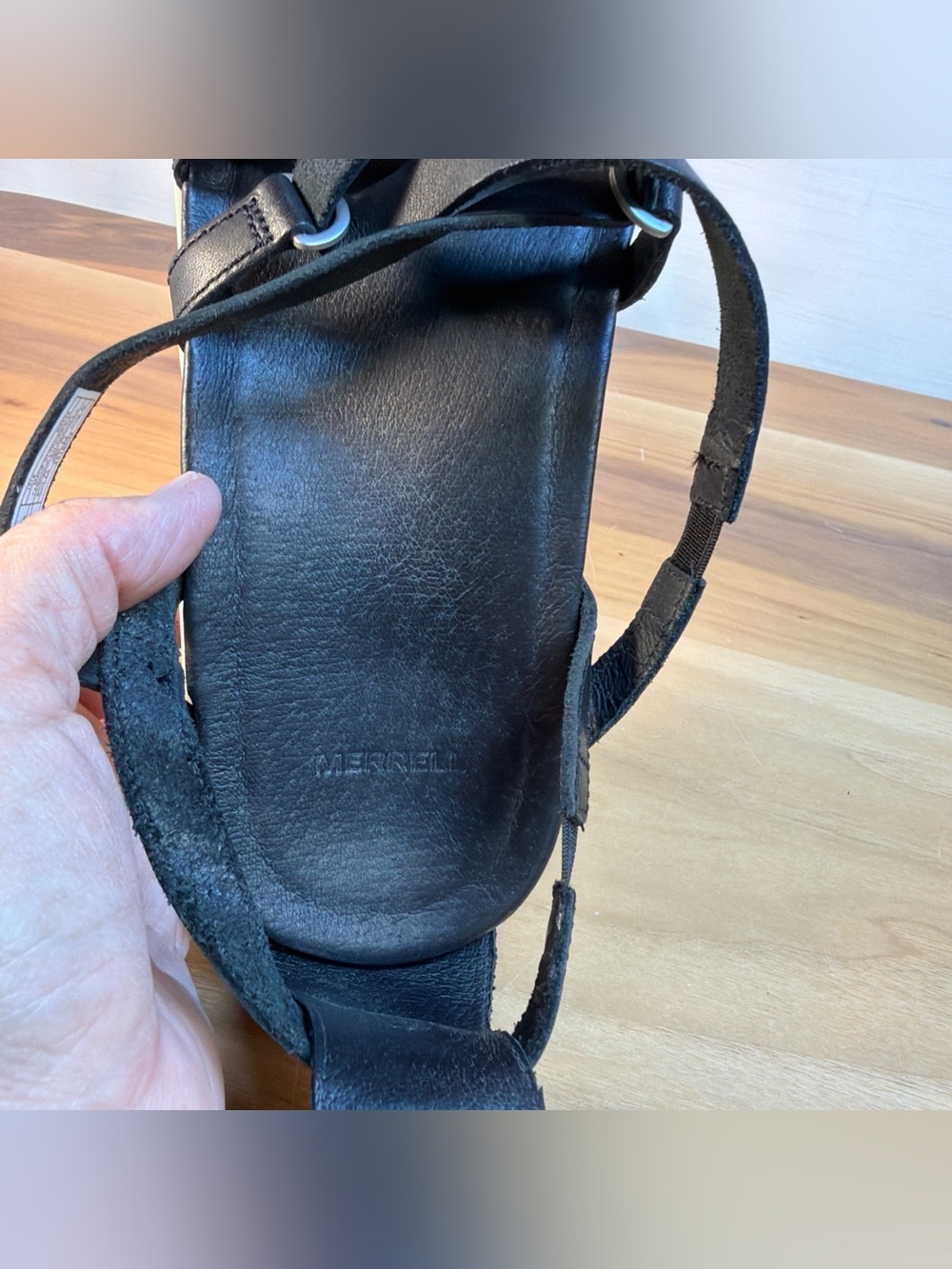 Merrell Women's Sz 9 Black Gladiator Ankle Leather Strappy Sandals Boho Comfort - Picture 10 of 13